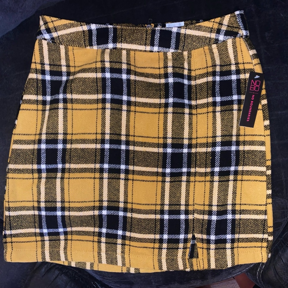 3/$20 Yellow Plaid Mini Skirt
